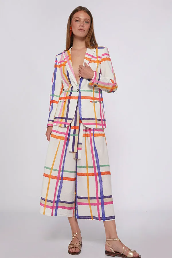 Vilagallo HANNAH CHECK WATERCOLOR JACKET