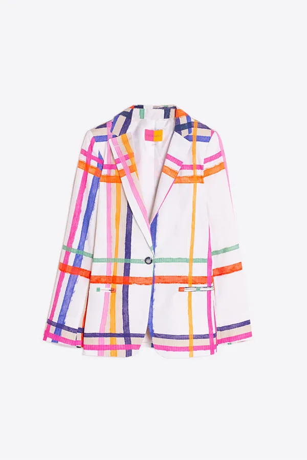 Vilagallo HANNAH CHECK WATERCOLOR JACKET