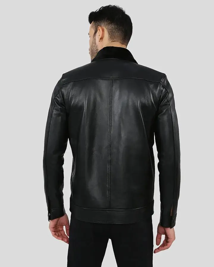 Walker Black Racer Leather Jacket