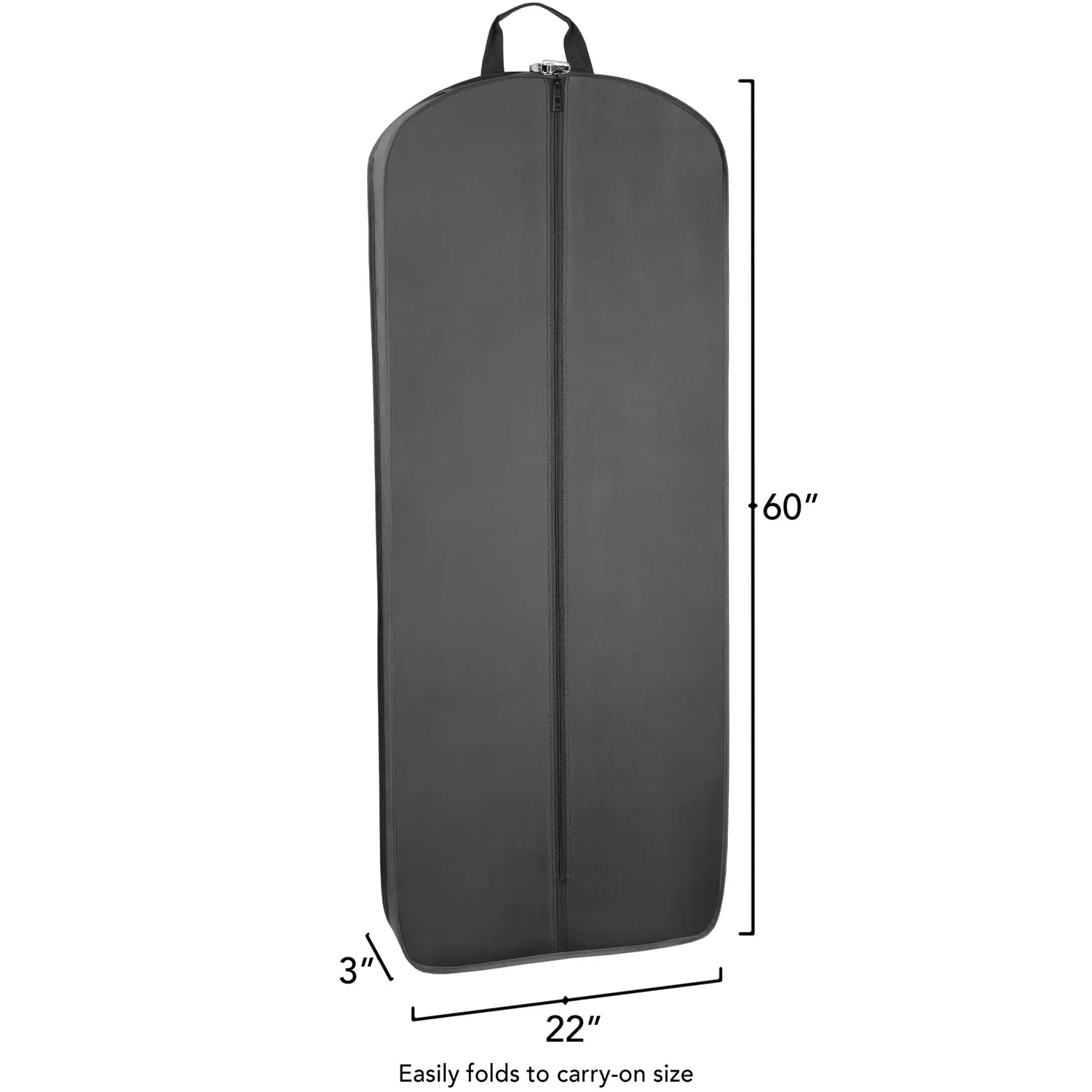 wallyBags 60” Premium Tri-Fold Travel Garment Bag with exterior pocket  