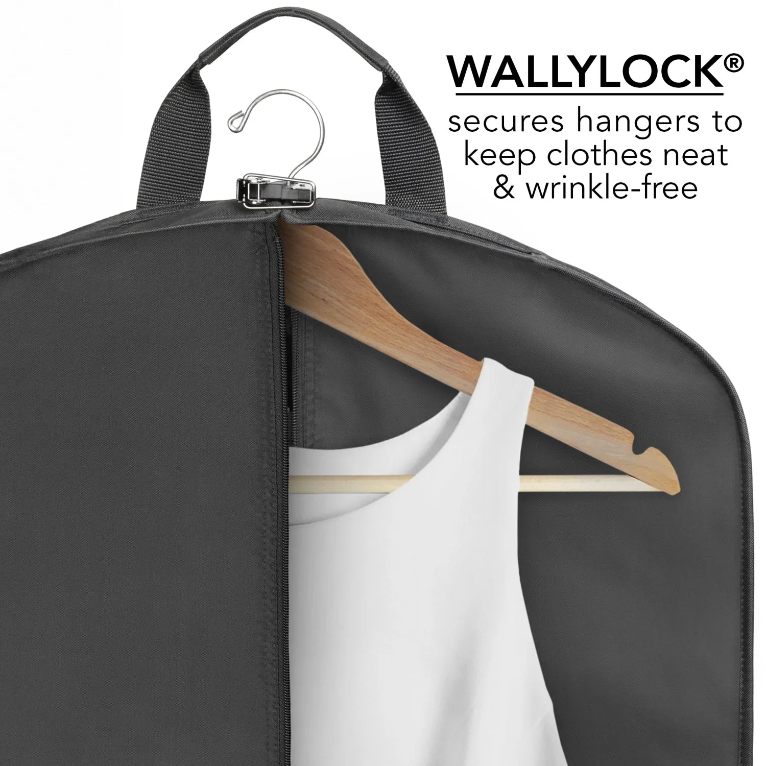 wallyBags 60” Premium Tri-Fold Travel Garment Bag with exterior pocket  