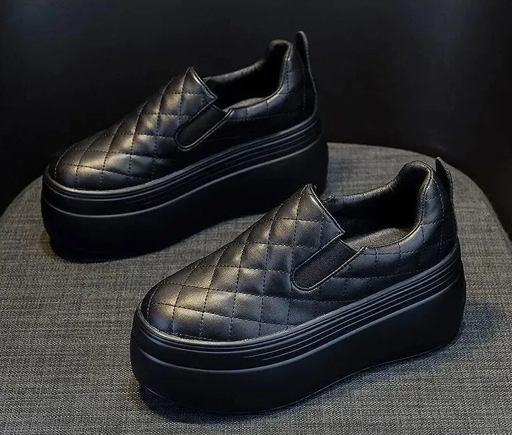 Waterproof Black Platform Sneakers