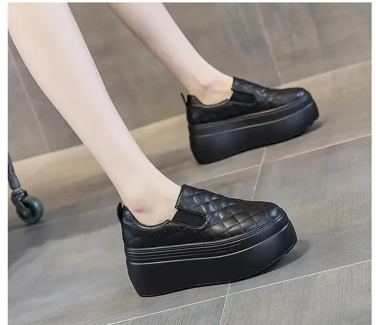 Waterproof Black Platform Sneakers