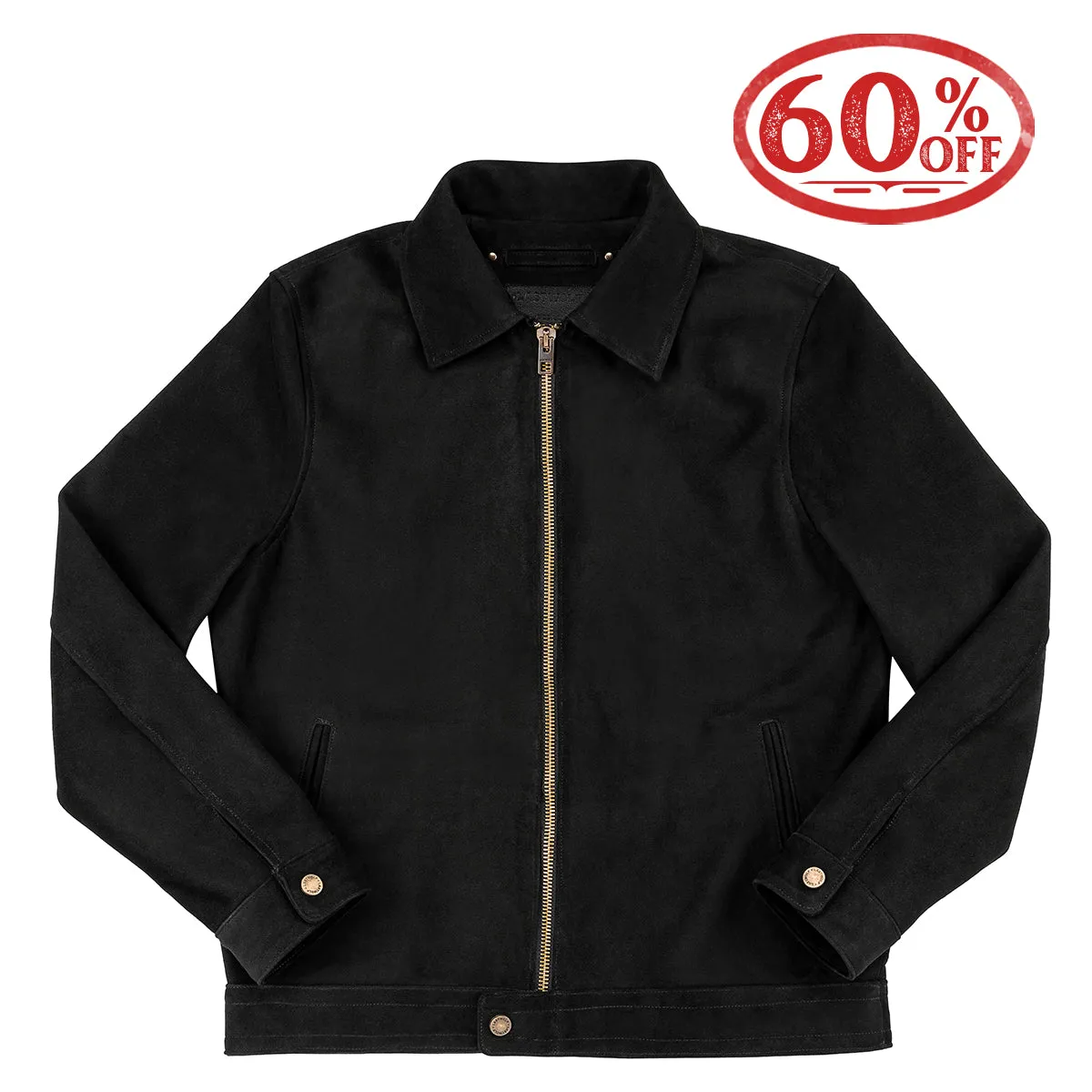 WHARTON MOTO SUEDE JACKET - BLACK