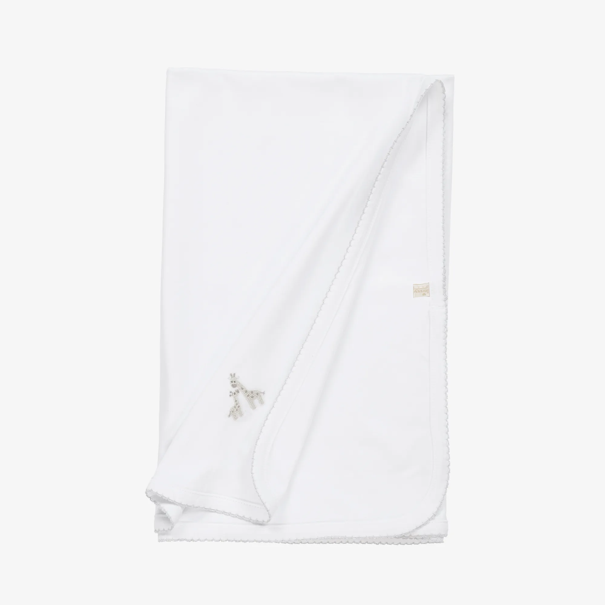 White Giraffe Glee Pima Cotton Blanket (73cm)