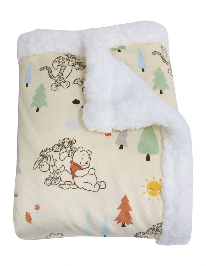 Winnie The Pooh Reversible Cuddle Blanket in Vanilla