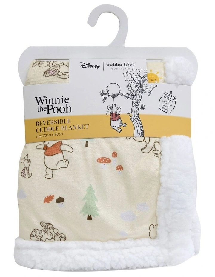 Winnie The Pooh Reversible Cuddle Blanket in Vanilla