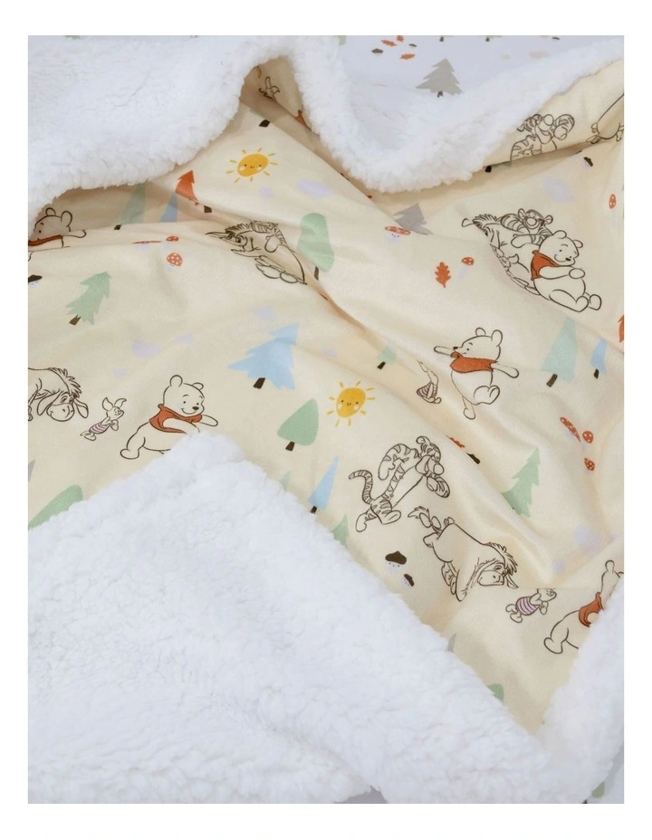 Winnie The Pooh Reversible Cuddle Blanket in Vanilla