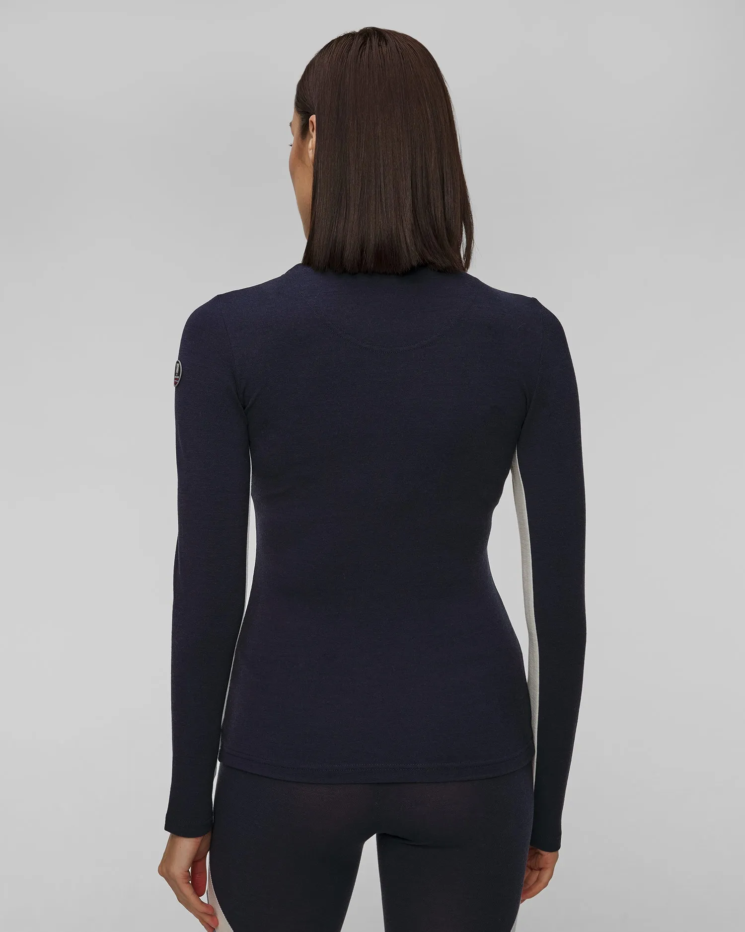 Women's navy blue zip turtleneck We Norwegians Voss 1921-60