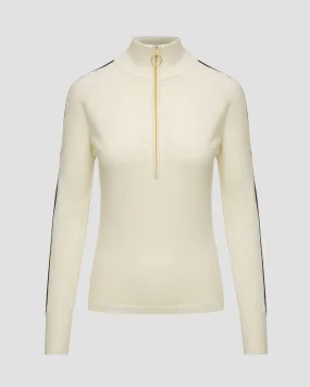 Women's white zip-up turtleneck by We Norwegians Varden 2023-75