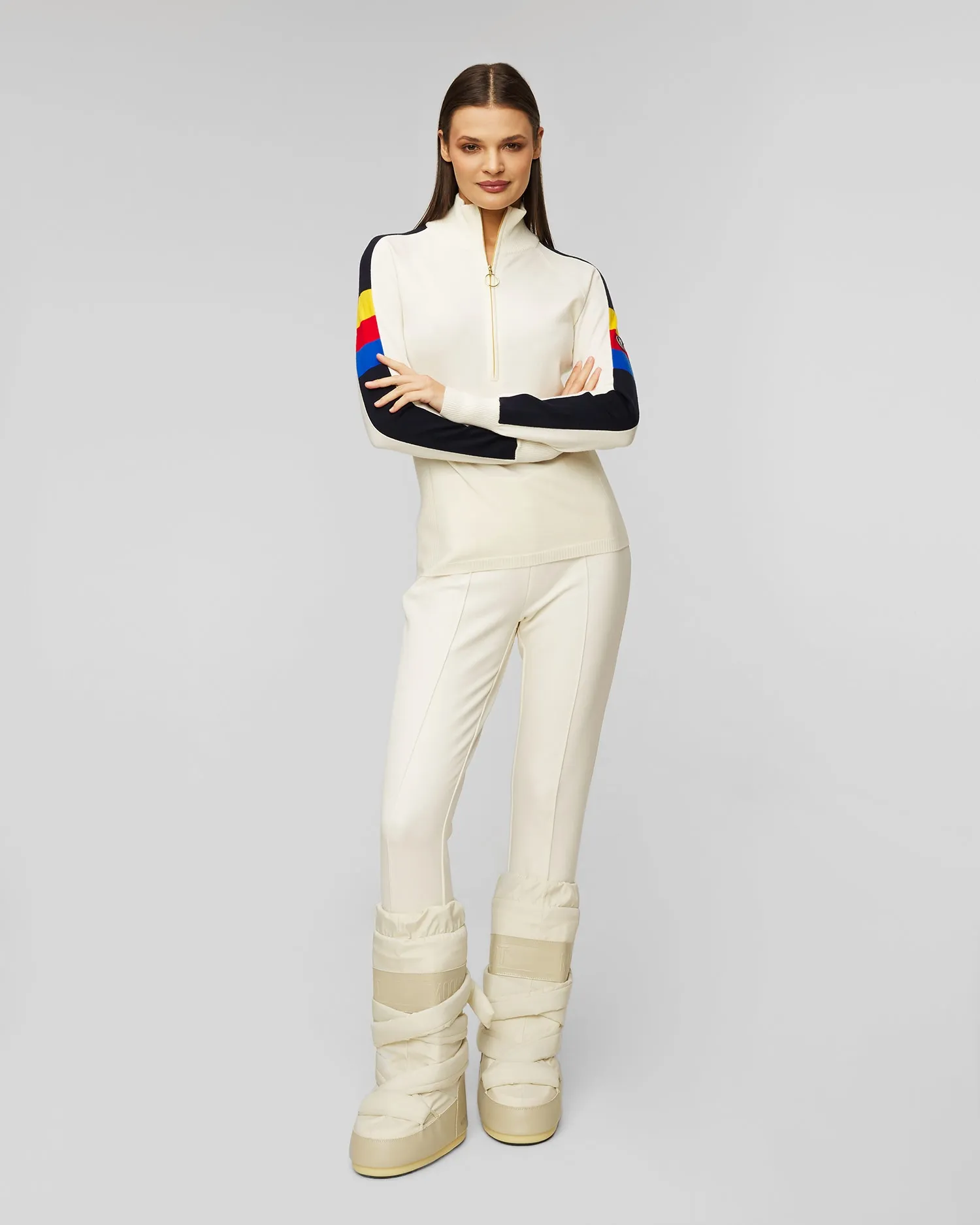 Women's white zip-up turtleneck by We Norwegians Varden 2023-75