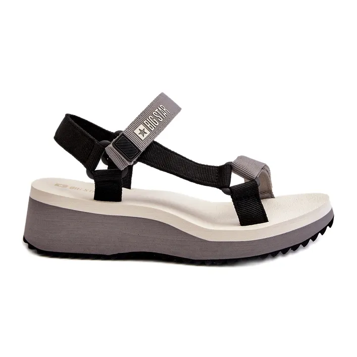 Women's Sandals On Platform And Wedge Big Star NN274A054 Gray grey