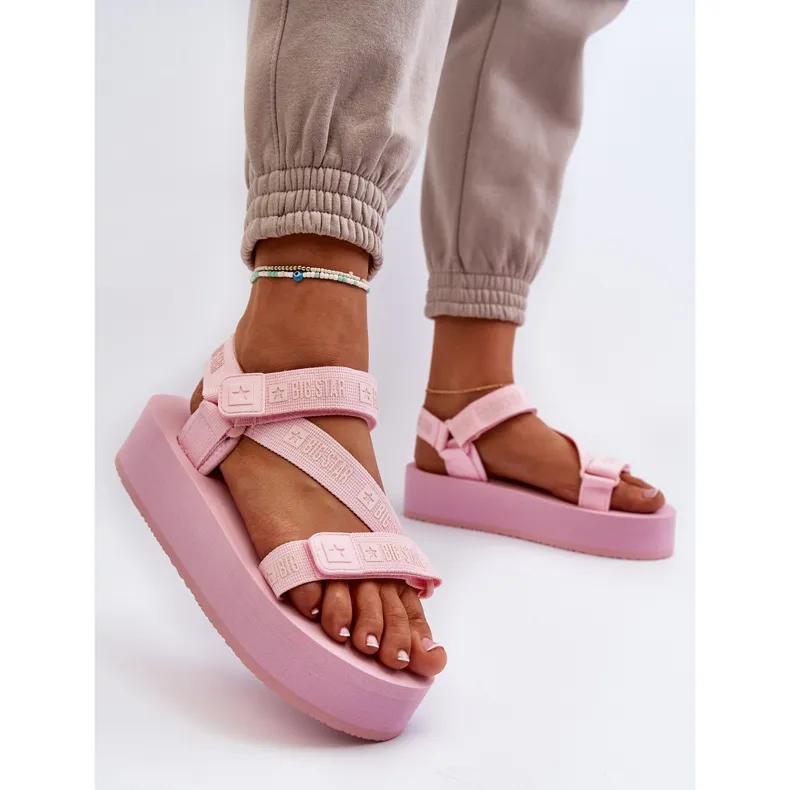 Women's Sandals on the Big Star Platform NN274A529 Pink