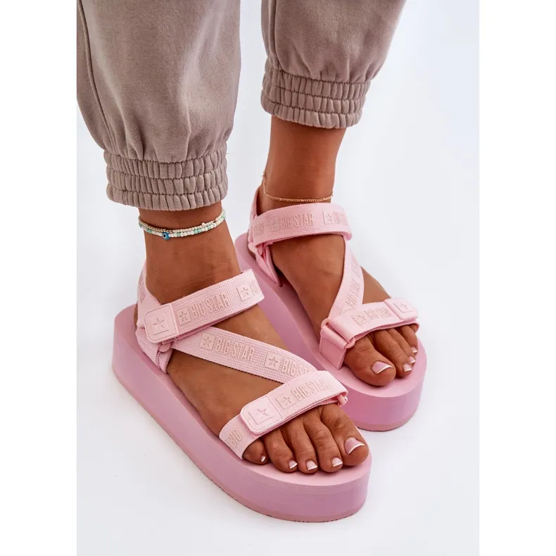 Women's Sandals on the Big Star Platform NN274A529 Pink