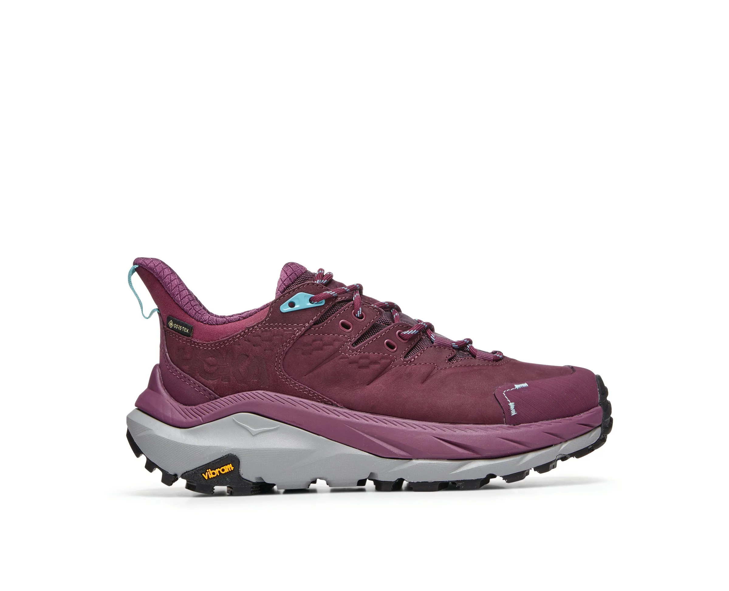 Women's Hoka Kaha 2 Low GTX Color: Grape Wine/ Coastal