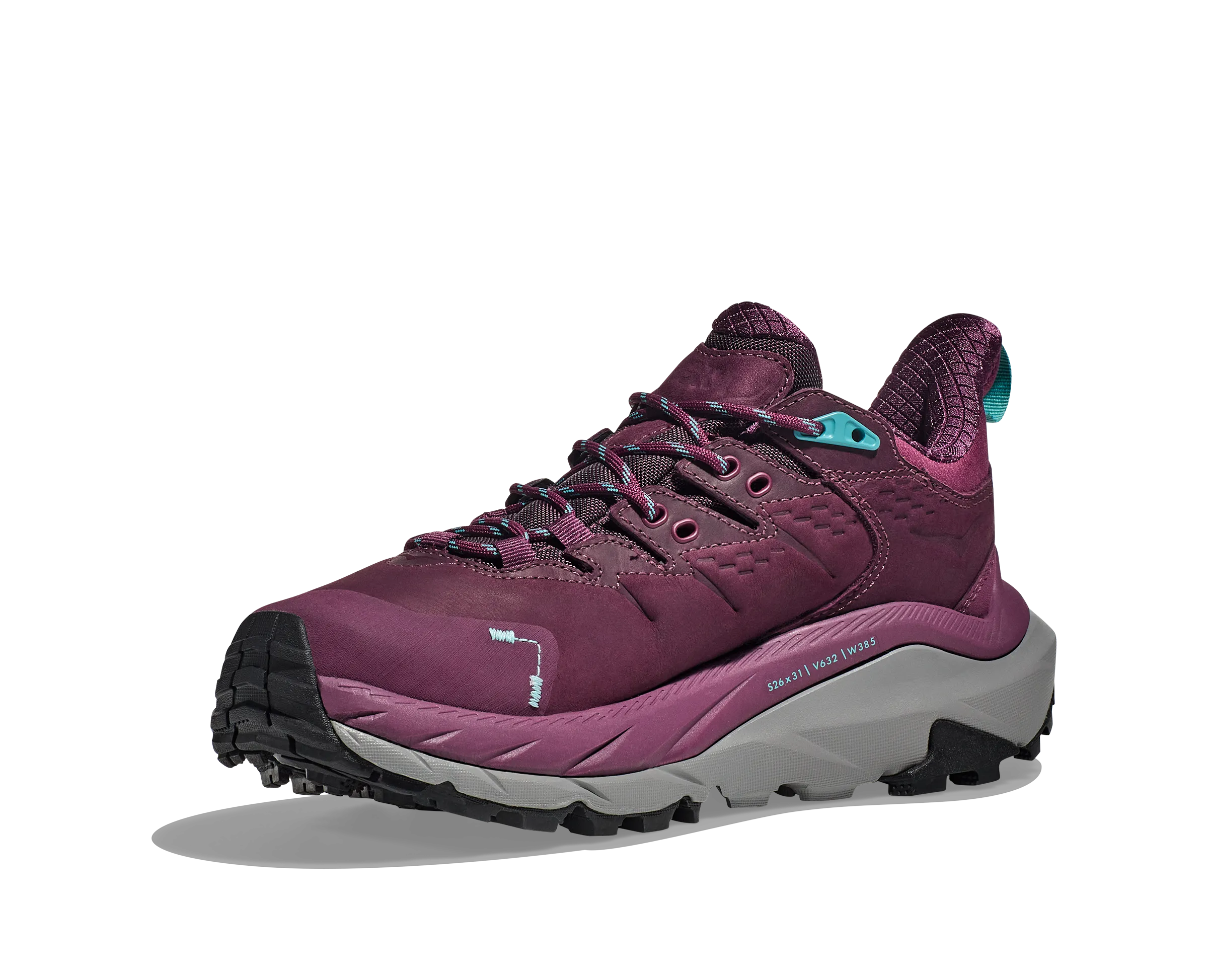 Women's Hoka Kaha 2 Low GTX Color: Grape Wine/ Coastal