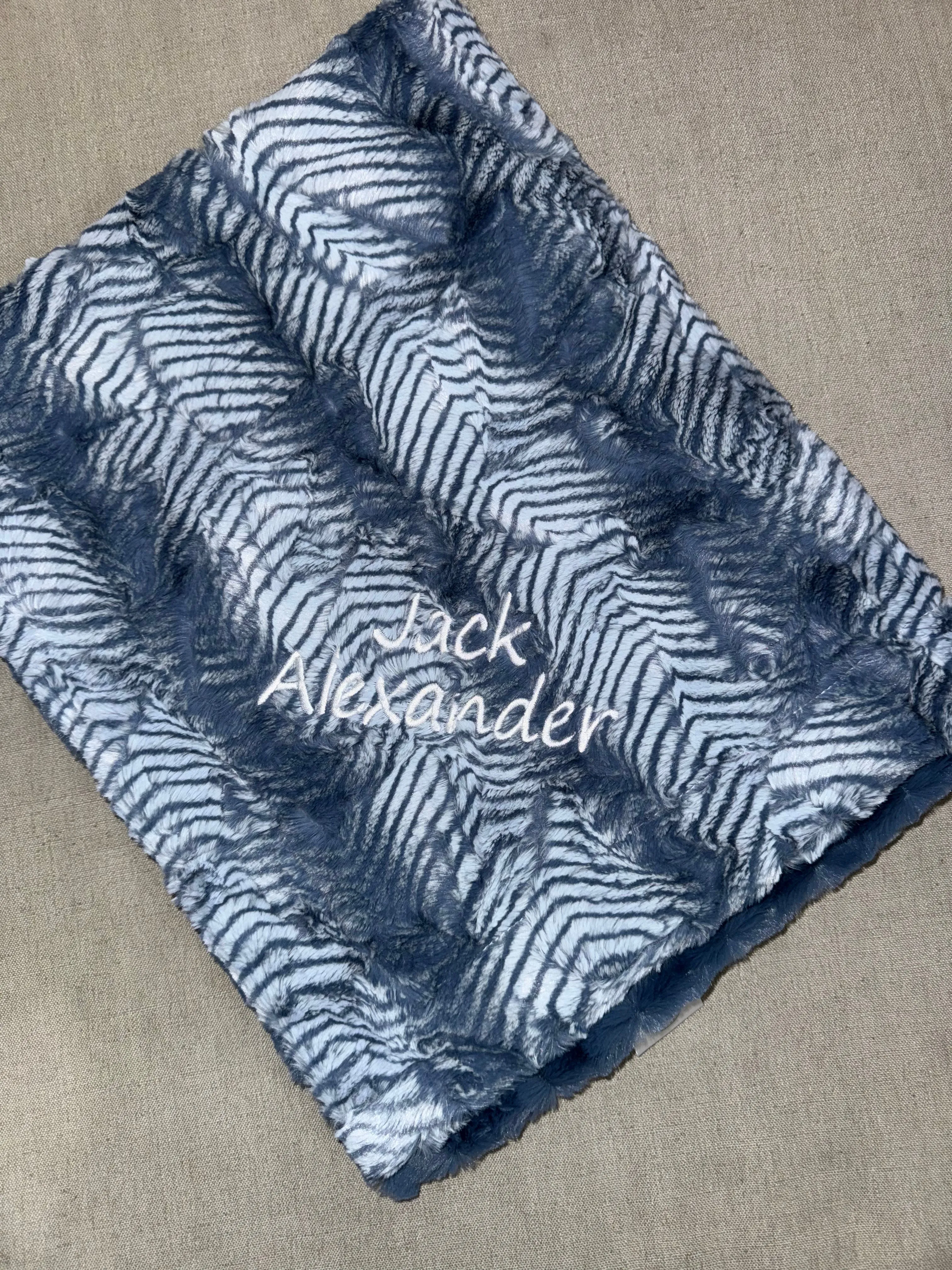 Zandino Charlotte Denim Minky Blanket